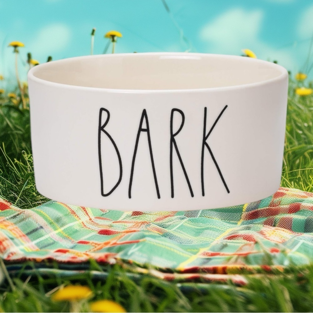 New Rae Dunn Dog Pet Bowl "Bark"